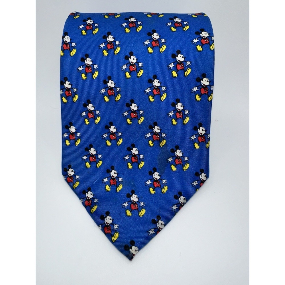 Mickey Mouse Disney Tie Balancine The Tie Works OS Blue Silk Novelty Excellent